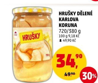 Kompot hrušky Karlova Koruna