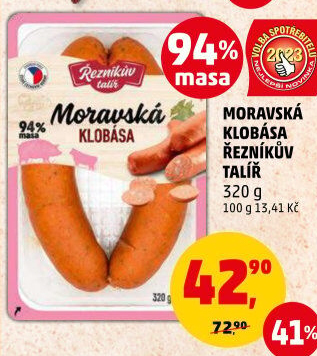 Moravská klobása Řezníkův talíř