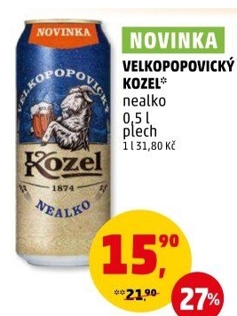 Nealkoholické pivo Velkopopovický Kozel