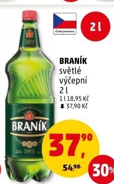 Pivo světlé výčepní 10° Braník