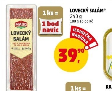 Salám lovecký Maso Příbram