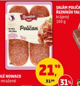 Salám Poličan Řezníkův talíř