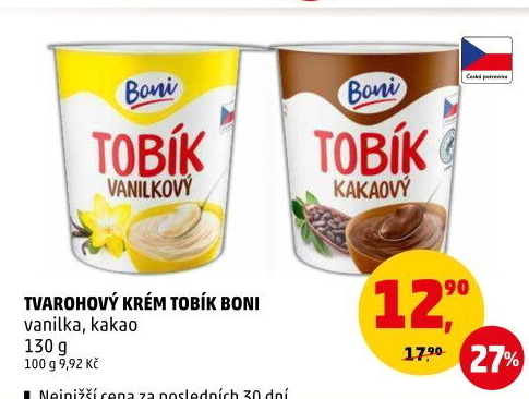 Tvarohový krém Tobík Boni
