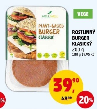 Vegetariánský burger Well Well