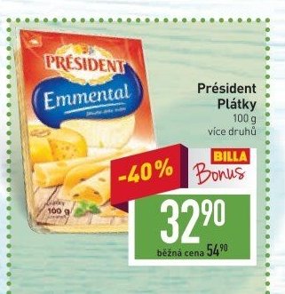 Président Emmental Plátky 100 g