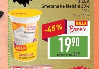BILLA Smetana ke šlehání 33%