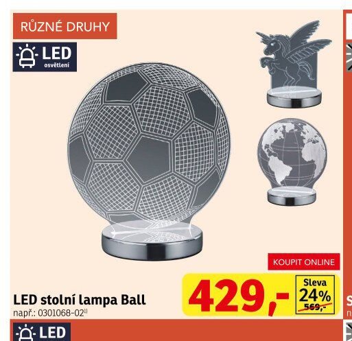 LED stolní lampa Ball