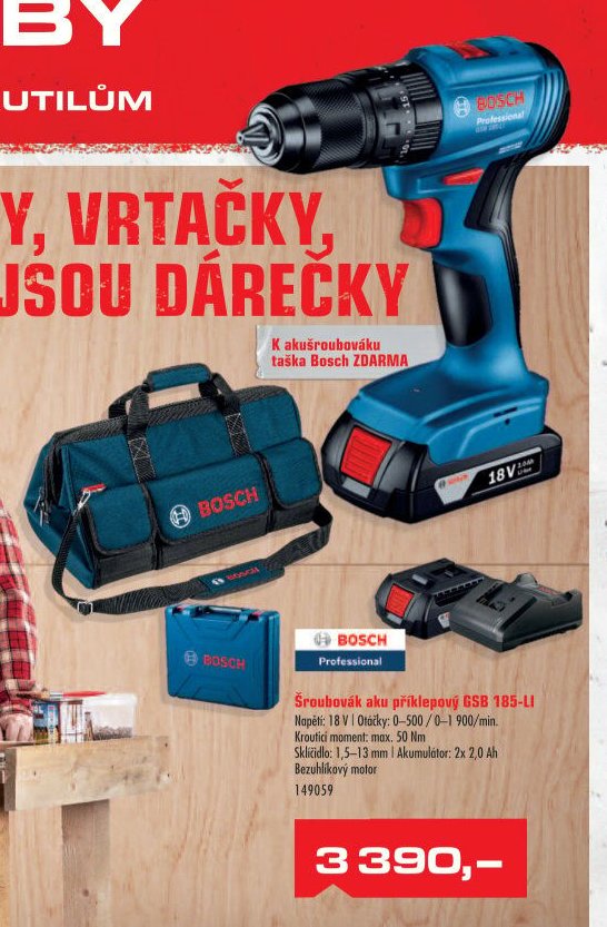 Šroubovák aku příklepový GSB 185-LI - UNI HOBBY akcniletaky.com