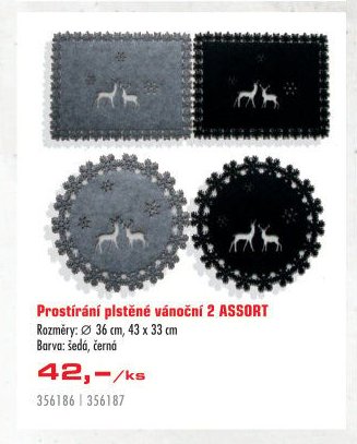 Prostírání plstěné vánoční 2 ASSORT