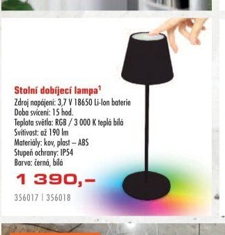 Stolní dobíjecí lampa - UNI HOBBY akcniletaky.com