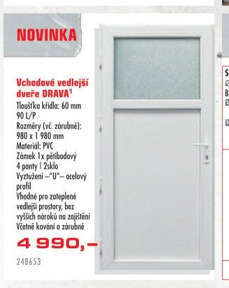Vchodové vedlejší dveře DRAVA - UNI HOBBY akcniletaky.com