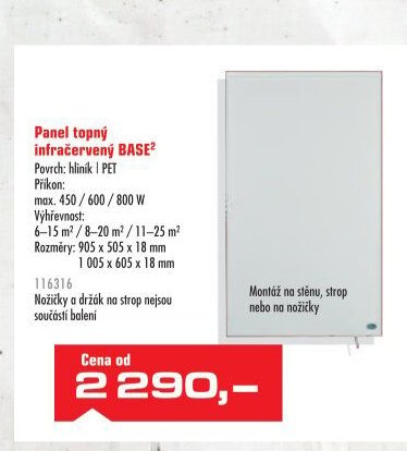 Panel topný infračervený BASE - UNI HOBBY akcniletaky.com