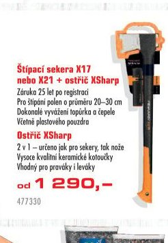 Štípací sekera X17 nebo X21 + ostřič XSharp - UNI HOBBY akcniletaky.com
