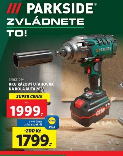 PARKSIDE AKU RÁZOVÝ UTAHOVÁK NA KOLA AUTA 20 V
