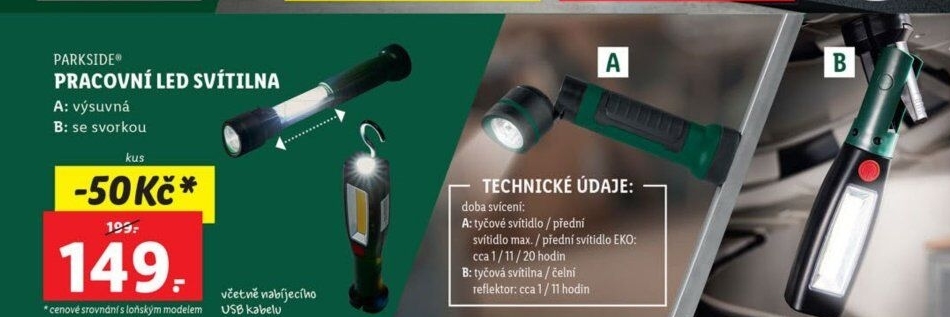 Pracovní LED svítilna Parkside