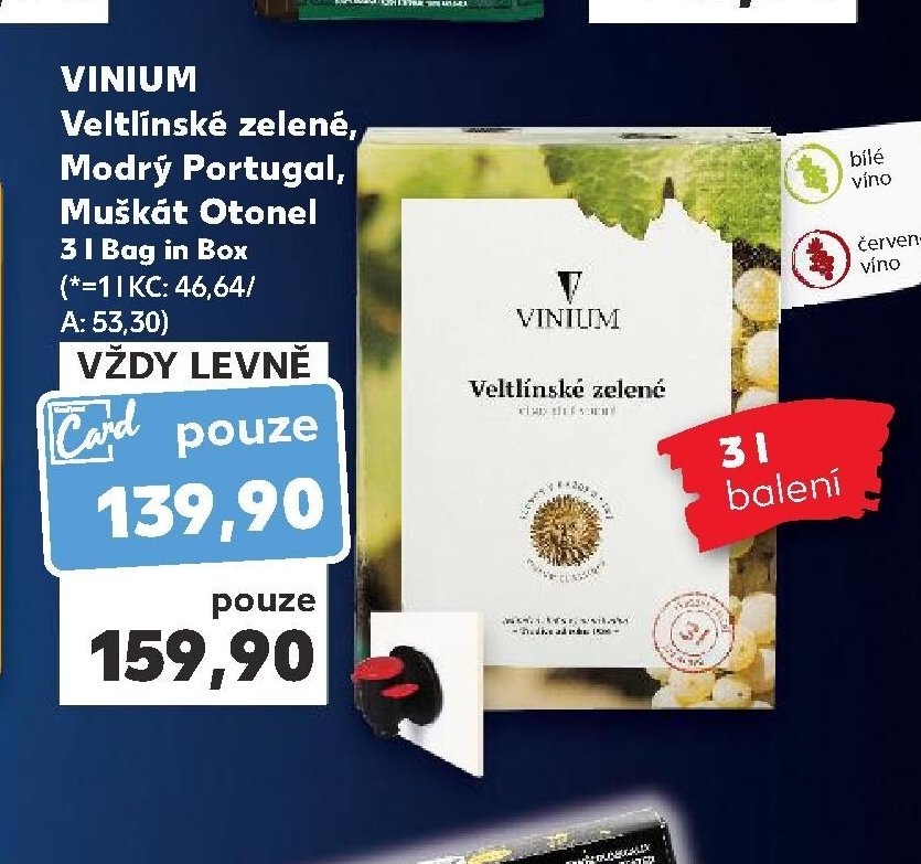 VINIUM Veltlínské zelené, Modrý Portugal, Muškát Otonel