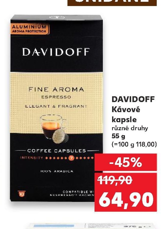 DAVIDOFF Kávové kapsle různé druhy 55 g