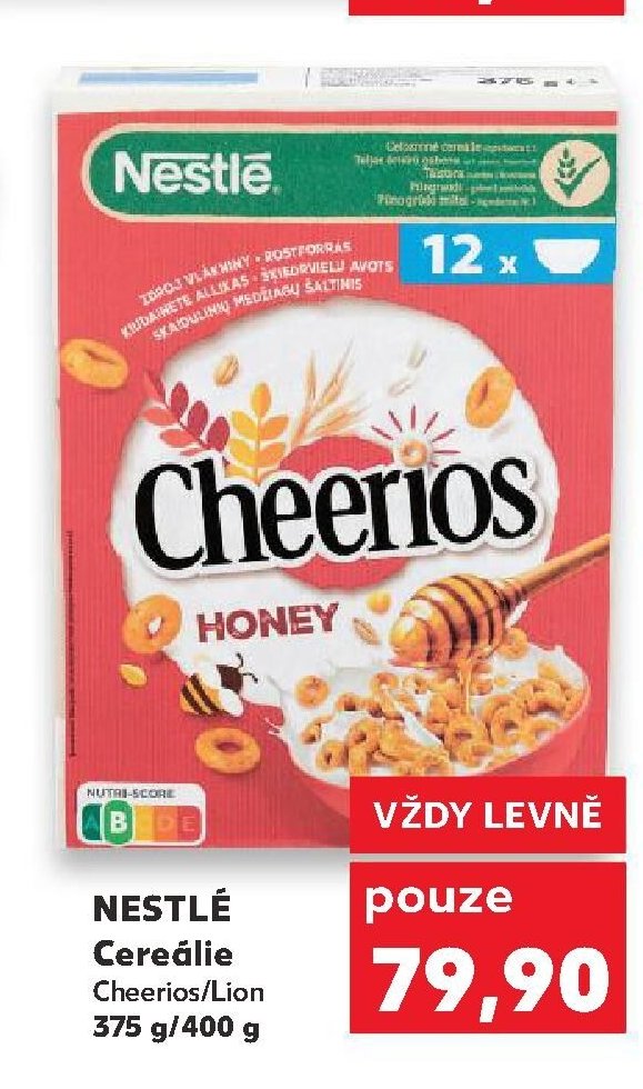 NESTLÉ Cereálie Cheerios/Lion 375 g/400 g