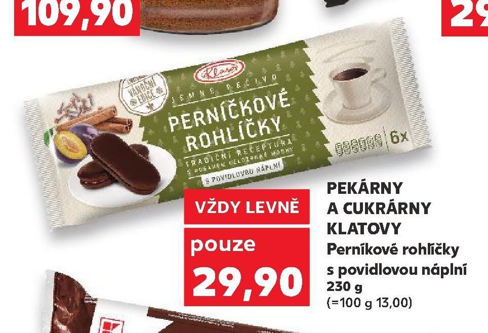 PEKÁRNY A CUKRÁRNY KLATOVY Perníčkové rohlíčky s povidlovou náplní 230 g