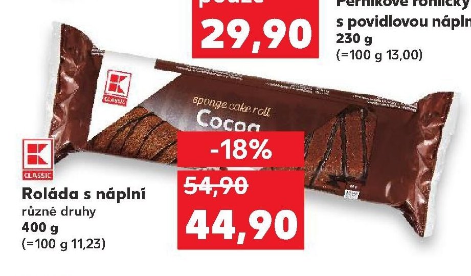 K CLASSIC Roláda s náplní různé druhy 400 g