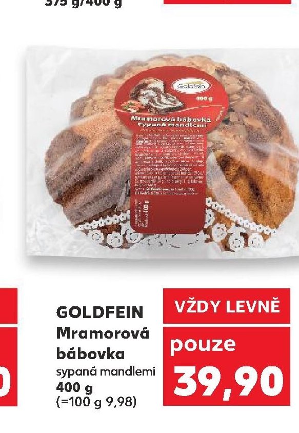 GOLDFEIN Mramorová bábovka sypaná mandlemi 400 g
