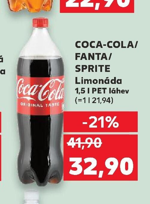 COCA-COLA/FANTA/SPRITE Limonáda 1,5 l
