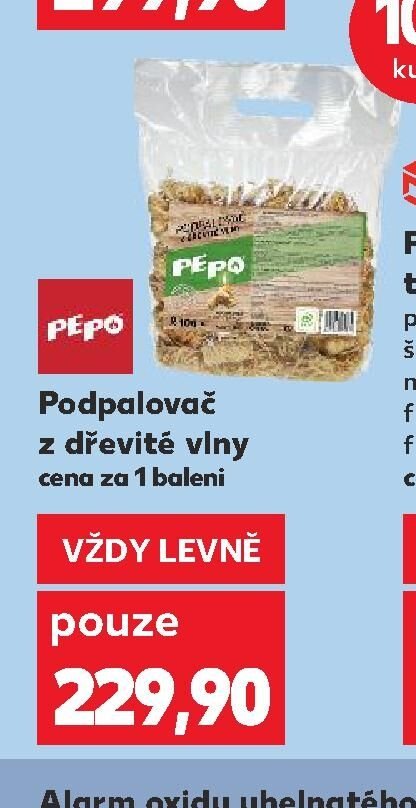 Podpalovač z dřevité vlny