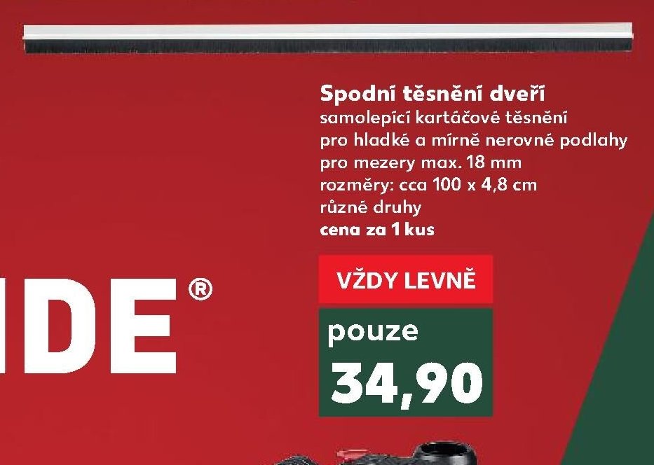 Spodní těsnění dveří