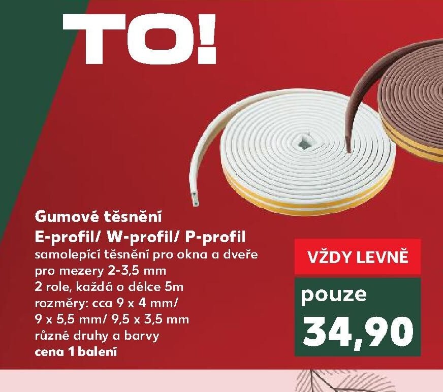 Gumové těsnění E-profil/ W-profil/ P-profil