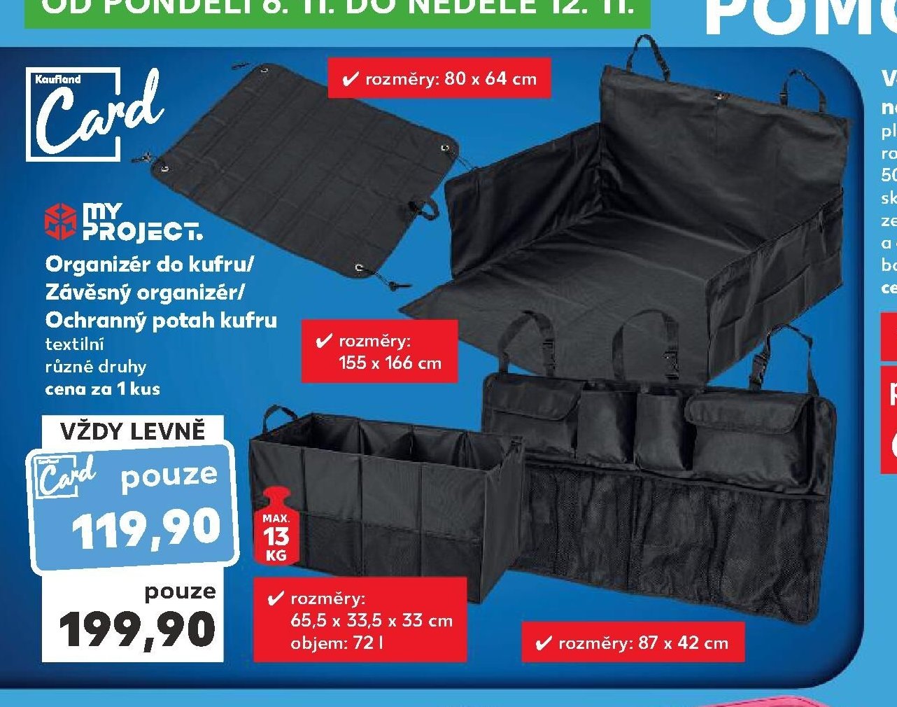 Organizér do kufru / Závěsný organizér / Ochranný potah kufru