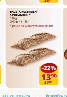 BAGETA RUSTIKÁLNÍ S POHANKOU * 120 g