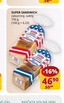 SUPER SANDWICH celozrnný, světlý 750 g