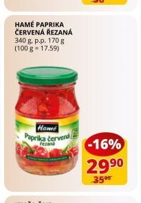 HAMÉ PAPRIKA ČERVENÁ ŘEZANÁ