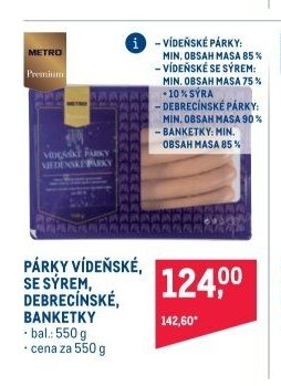 PÁRKY VÍDEŇSKÉ, SE SÝREM, DEBRECÍNSKÉ, BANKETKY