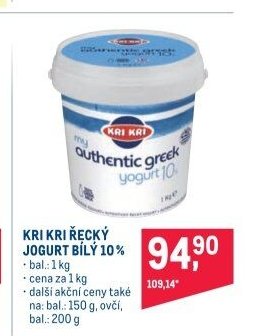 KRI KRI ŘECKÝ JOGURT BÍLÝ 10%