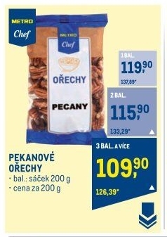 Pekanové ořechy Metro Chef