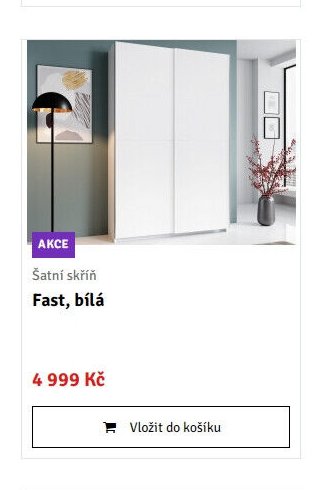 Šatní skříň Fast, bílá - ASKO akcniletaky.com