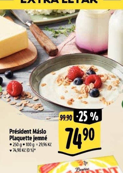 Président Máslo Plaquette jemné