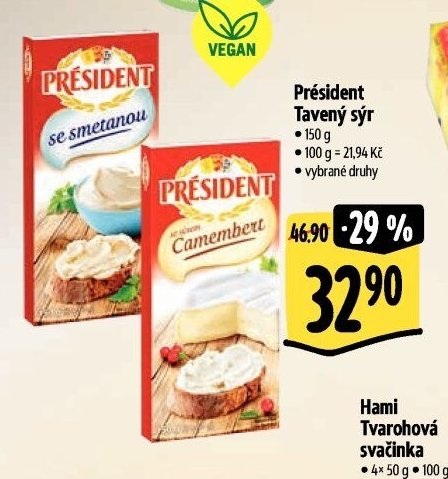 Président Tavený sýr