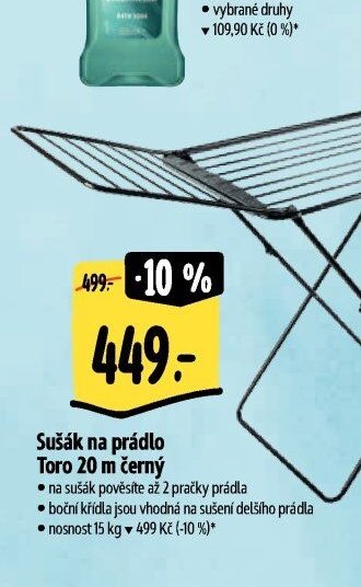 Sušák na prádlo Toro 20 m černý