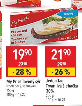 My Price Tavený sýr smetanový, se šunkou