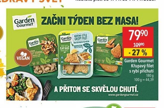 Garden Gourmet Křupavý filet s rybí příchutí 180 g