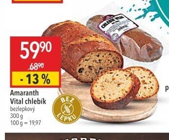 Amaranth Vital chlebík bezlepkový 300 g