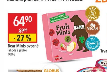 Bear Minis ovocné jahoda a jablko
