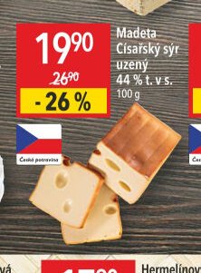Madeta Císařský sýr uzený 44 % t. v s.
