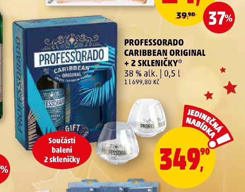 Professorado Caribbean Original + 2 skleničky