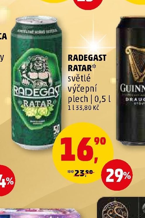 Radegast Ratar světlé výčepní plech