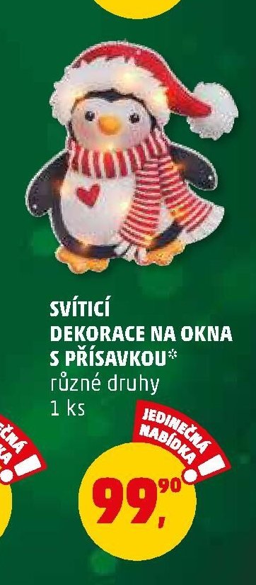 SVÍTÍCÍ DEKORACE NA OKNA S PŘÍSAVKOU* různé druhy