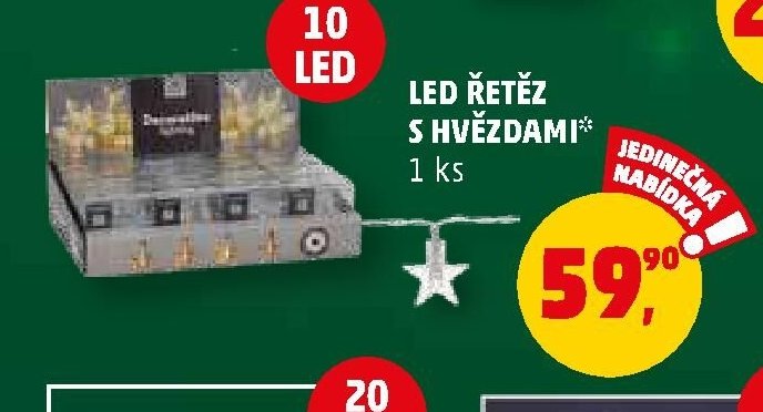 LED ŘETĚZ S HVĚZDAMI* 1 ks