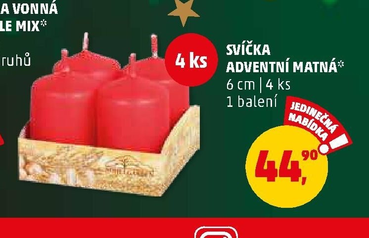 SVÍČKA ADVENTNÍ MATNÁ*
